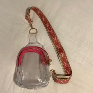 EUC Ah-dorned Clear crossbody/sling bag